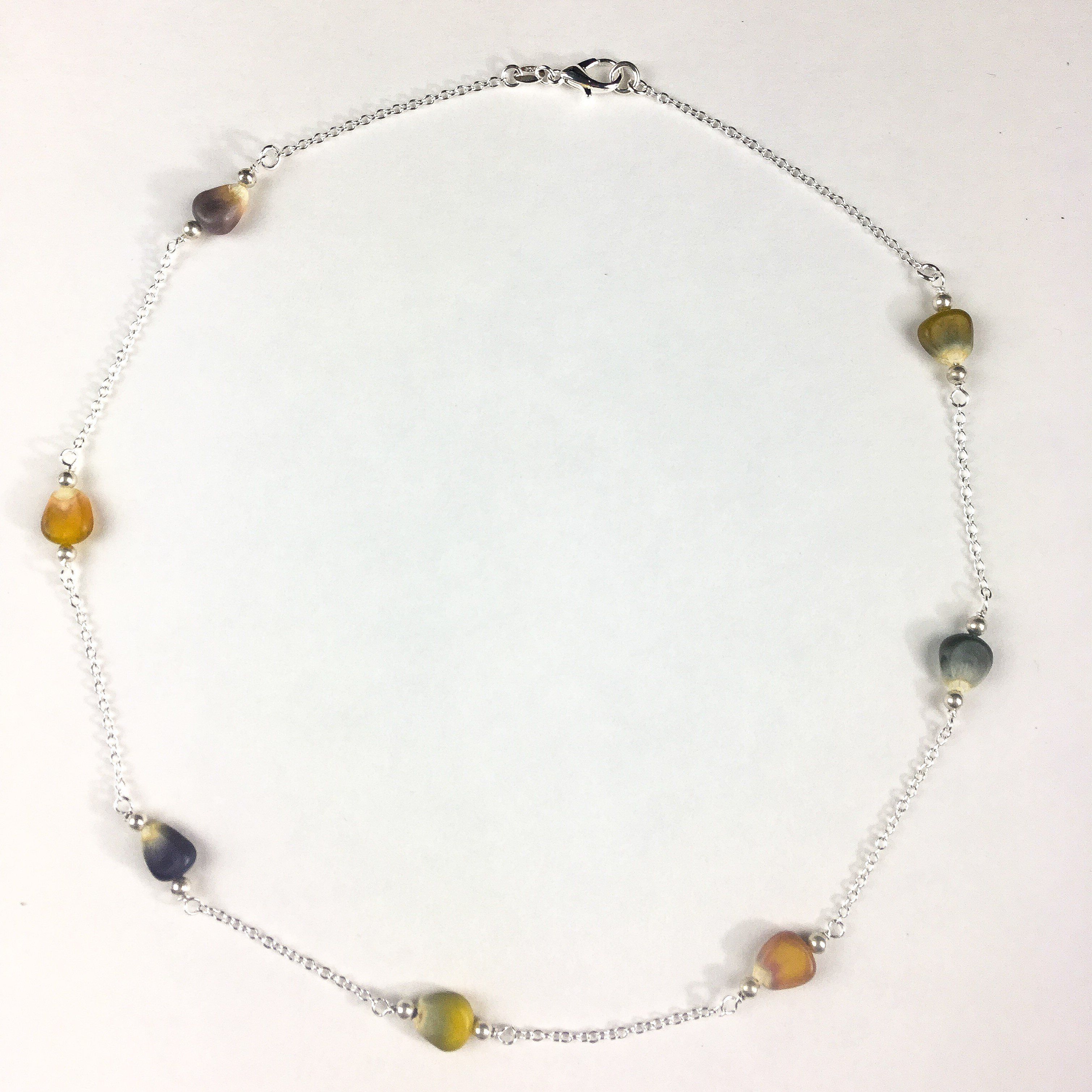 Glass Gem Corn Link Necklace vendor-unknown