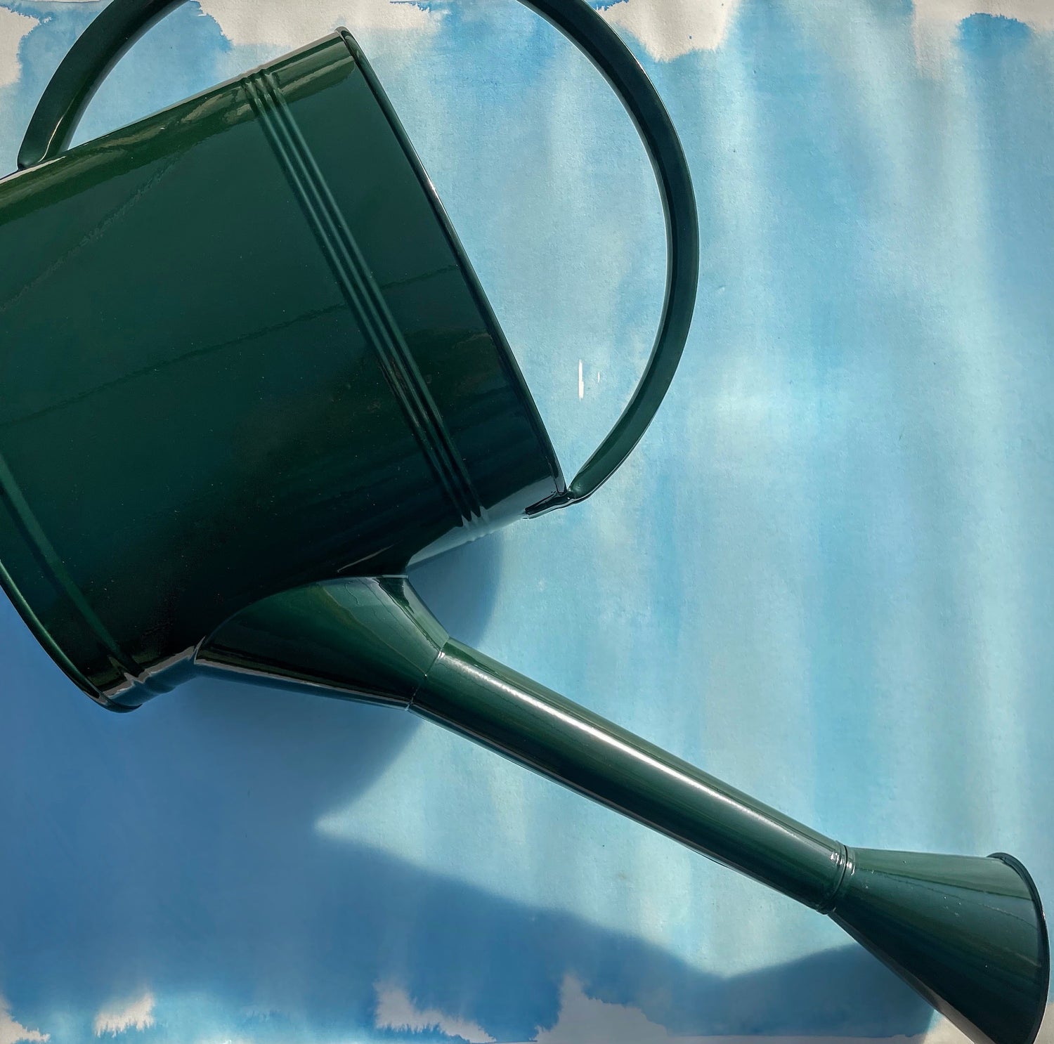 Steel Waterfall Watering Can - Green