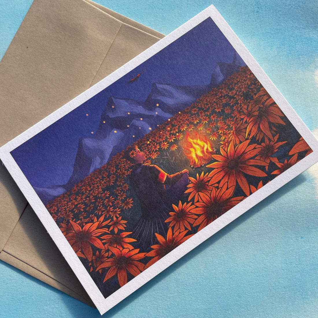 Campfire Rudbeckia Note Card and Envelope