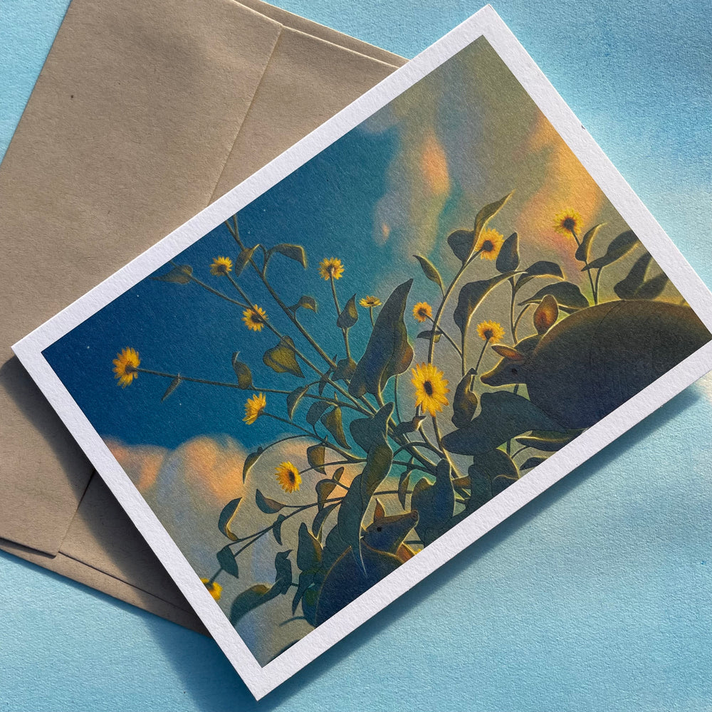 Silverleaf Sunflower Note Card and Envelope