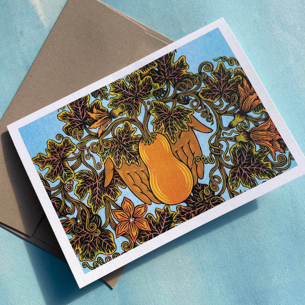 Honeynut Squash Note Card and Envelope