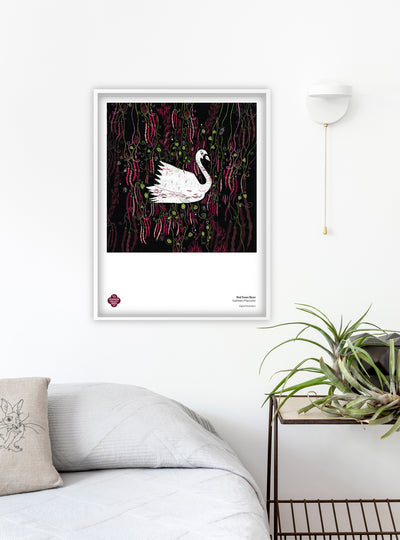 Red Swan Bush Bean Fine Art Poster